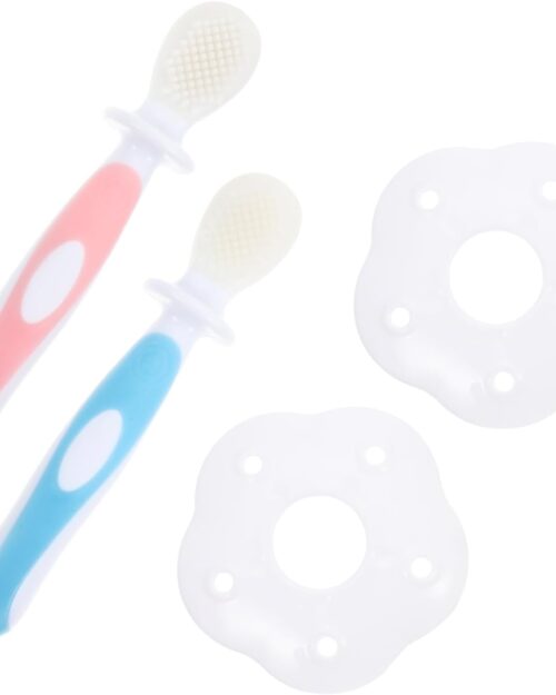 Hemoton 2 Sets Toothbrush Tooth Cleaning Supplies De para Oral Toothpaste Tooth Brush Teeth Brush Silicone Brush Care Tool Tooth Brush Pink