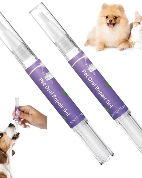Pet Toothbrush Pen, [2 PCS] 2025 New Upgrade Dog Teeth Cleaning Pen Pet Teeth Repairing Kit, Cat & Dog Tooth Whitening & Cleaning Teeth Brightening Pen for Dog Cats Dental Care Fresh Breath