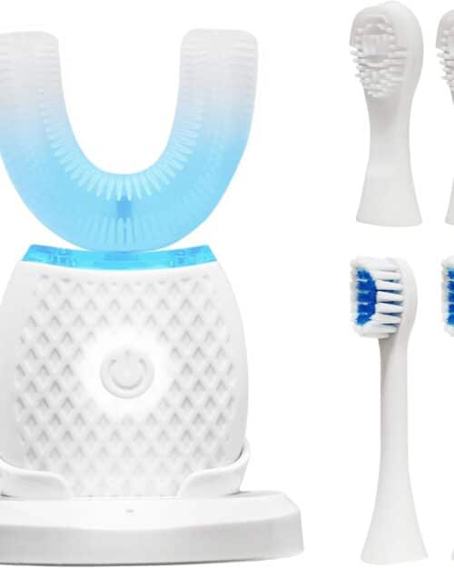 Hyegiir U Shaped Toothbrush Adults, Sonic Toothbrush All-Round Cleaning, Wireless Charging,360° Teeth Brush, Washable Travel Home Dual-Use