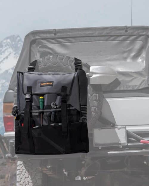 SanHima Spare Tire Trash Bag 26 Gallons Fits up to 40'' Tire - Cargo Storage Bag w/Reflective Strips for Off-Road 4x4 4WD Truck SUV Car