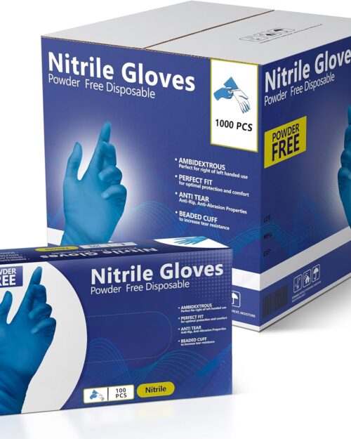 Nitrile Gloves, Disposable Gloves, Comfortable, Powder Free, Latex Free | 100-1000 Gloves