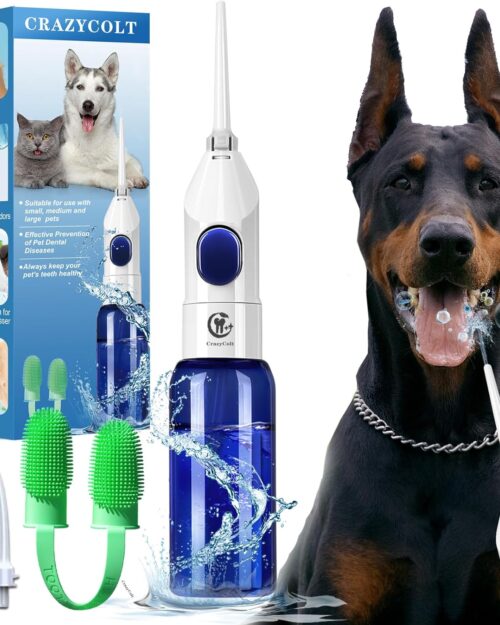 New Upgrade Dog Tooth Brushing Kit, Dog Toothbrush for Teeth Cleaning Tool & Dental Care Accessories, Pet Manual Teeth Cleaner, Tooth Brushing Dogs,Equipped Dog Finger Toothbrush, Fits for Large Pet
